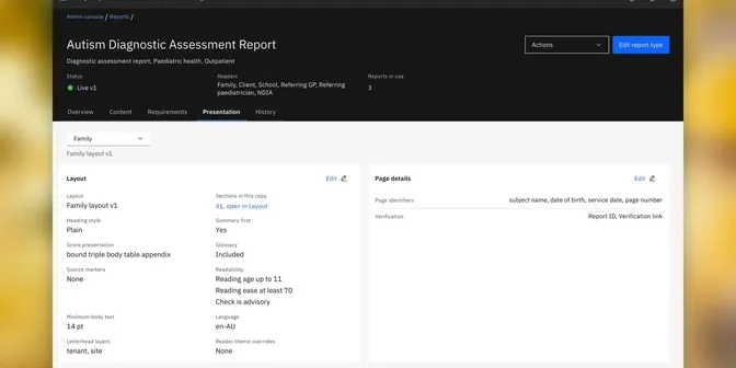How a report is presented to each reader