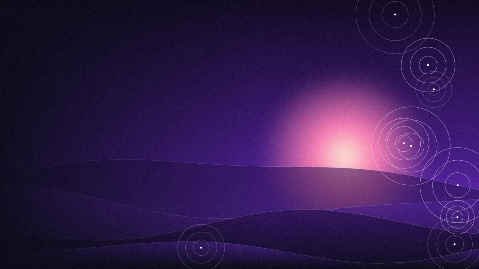 Abstract art: protective rings over a violet horizon